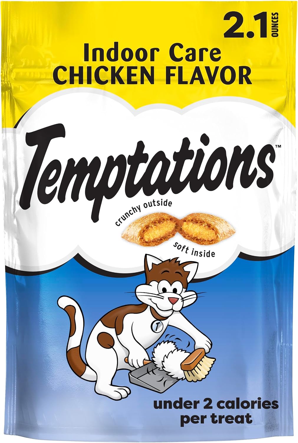 Temptations Indoor Care Crunchy Cat Treats, Chicken, 4.9 oz, 10 Pack