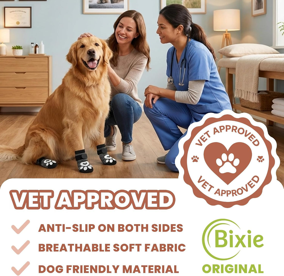 Anti Slip Dog Socks - 6 Pack | Dog Socks to Prevent Paw Licking