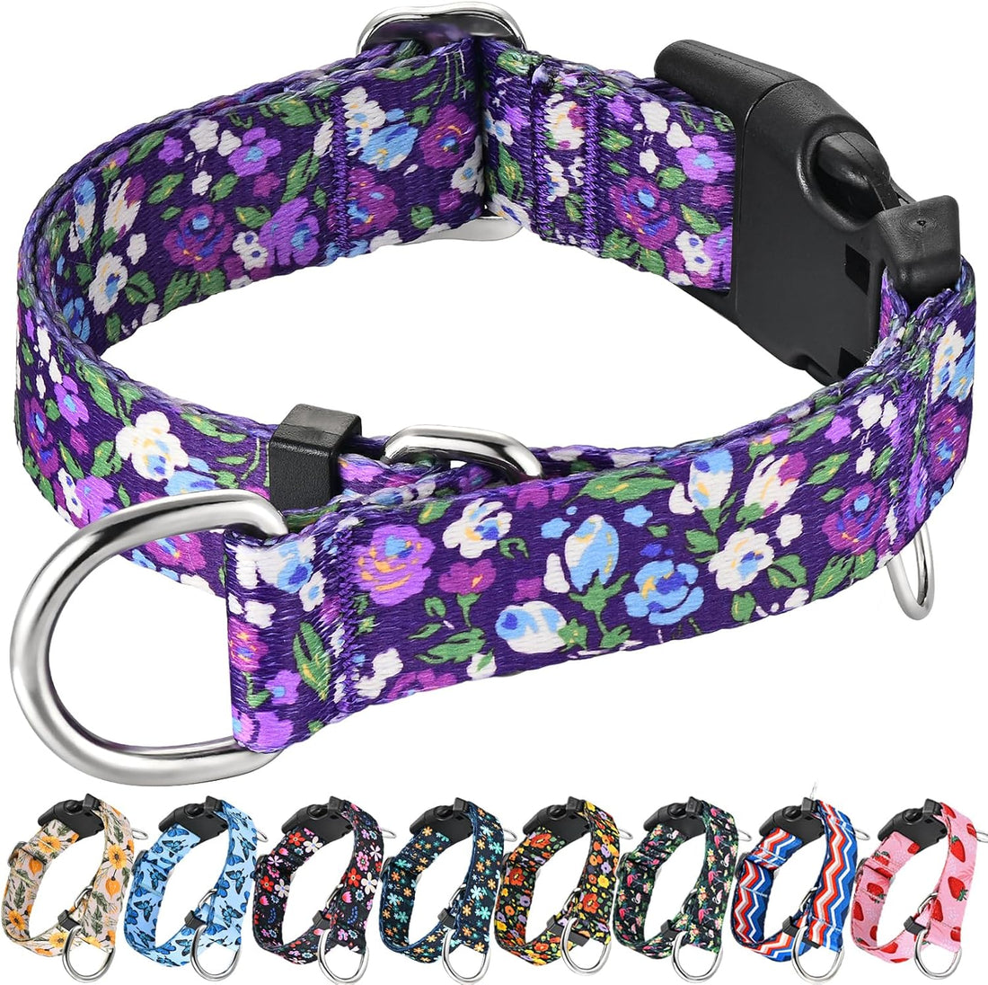 Martingale Collar for Dogs with Buckle Adjustable Nylon Slip No Pull