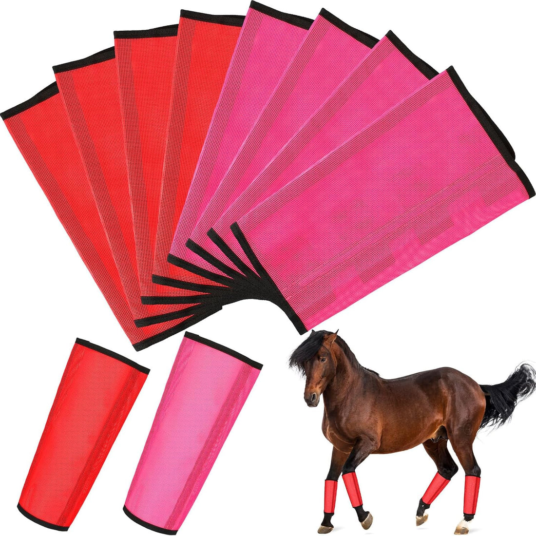 8 Pcs UV Mesh Horse Fly Boots
