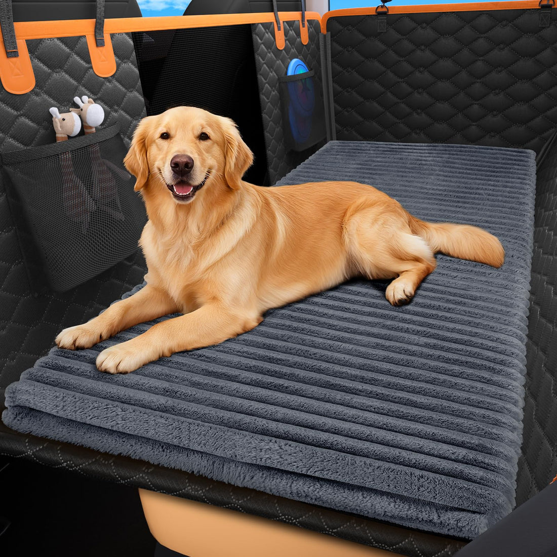 FURTIME Backseat Pet Bed Mat, Non-Slip Dog Bed for Car Back Seat