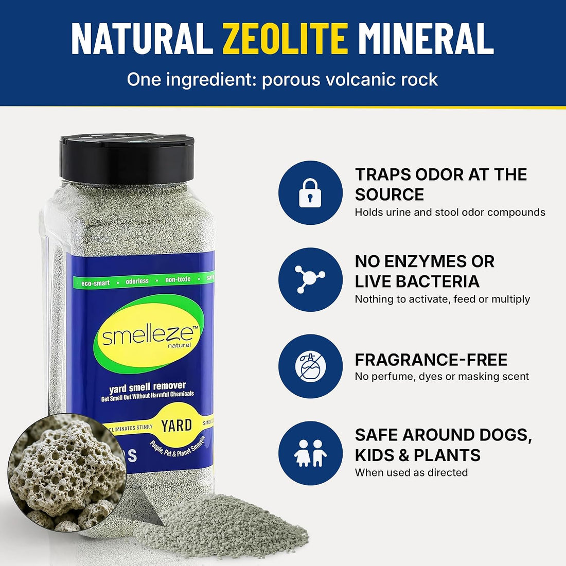 SMELLEZE Yard & Outdoor Pet Urine Odor Absorber Granules, 2 lb