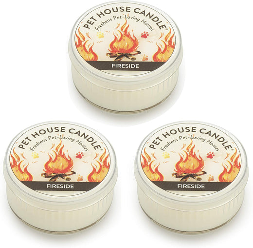 Fireside Mini Candles Plant-Based Wax, 3 Pack Pet House