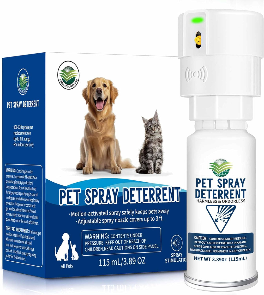 Motion Activated Pet Deterrent Spray System for Cats & Dogs, Odorless