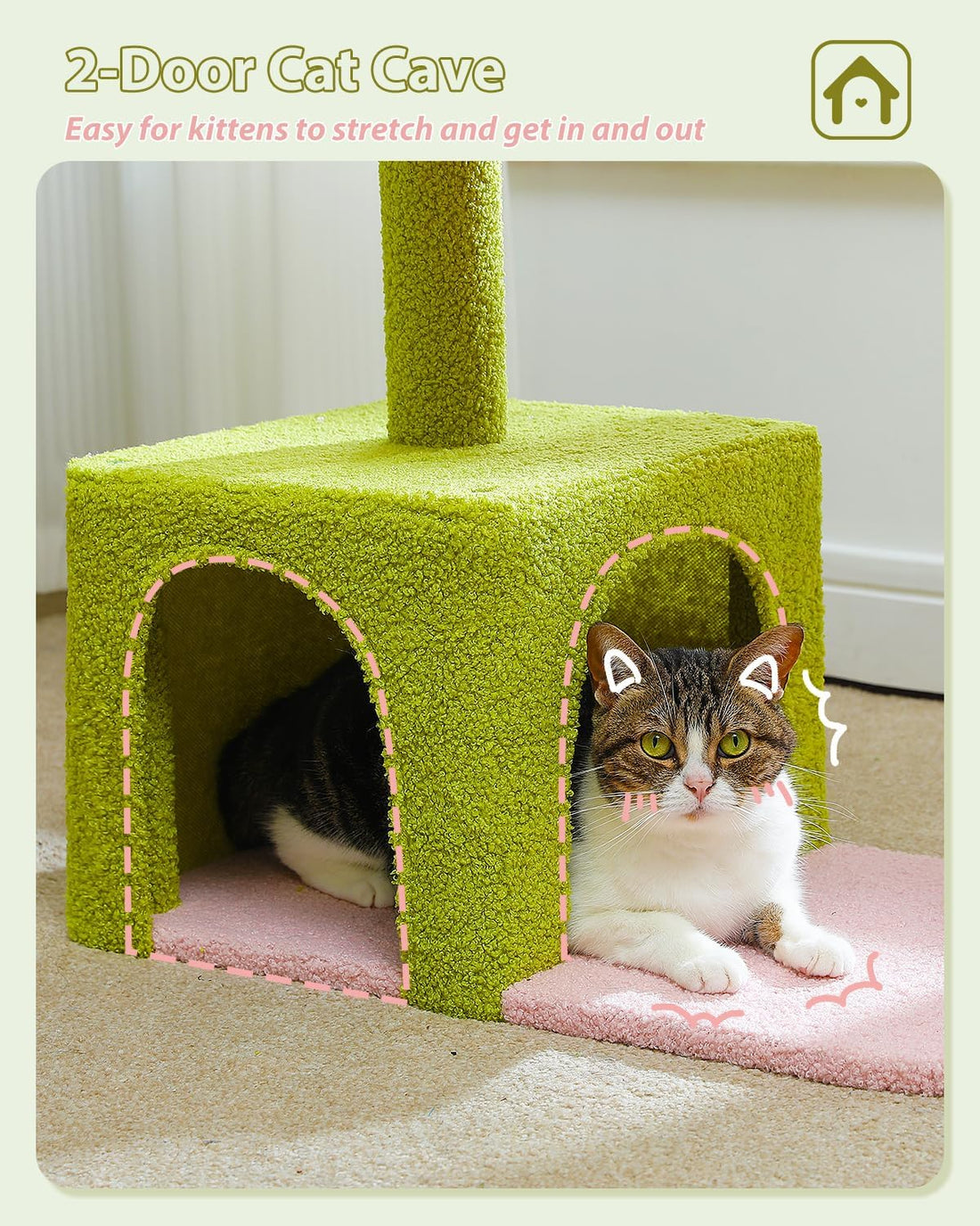 MUTTROS Flower Cat Tree with Large Metal Frame Hammock