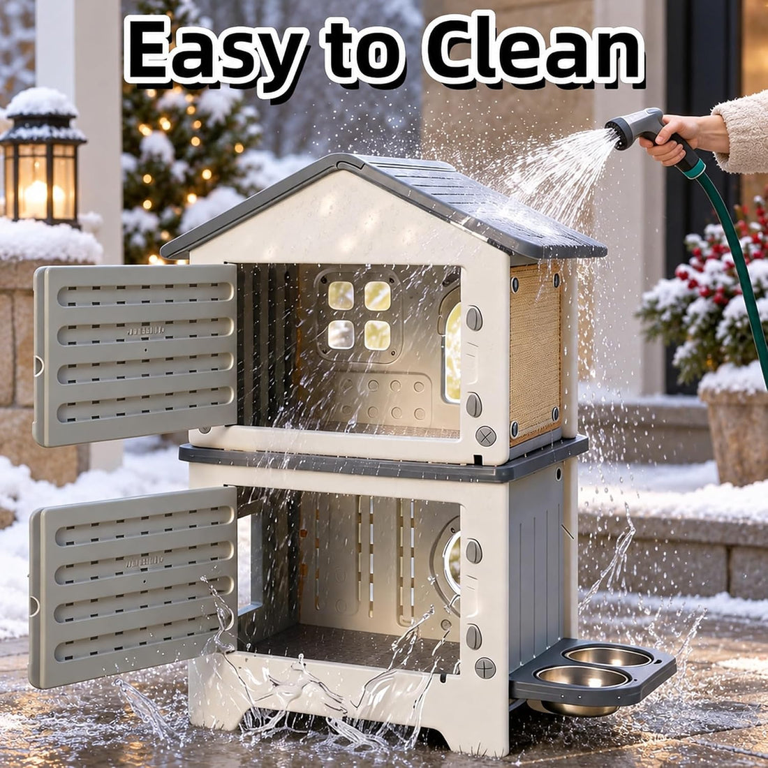 Insulated Outdoor Cat House Weatherproof for Feral Multi Cat