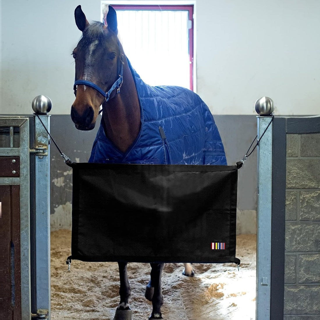 HORZE Durable Polyester Horse Stall Guard with Adjustable Straps