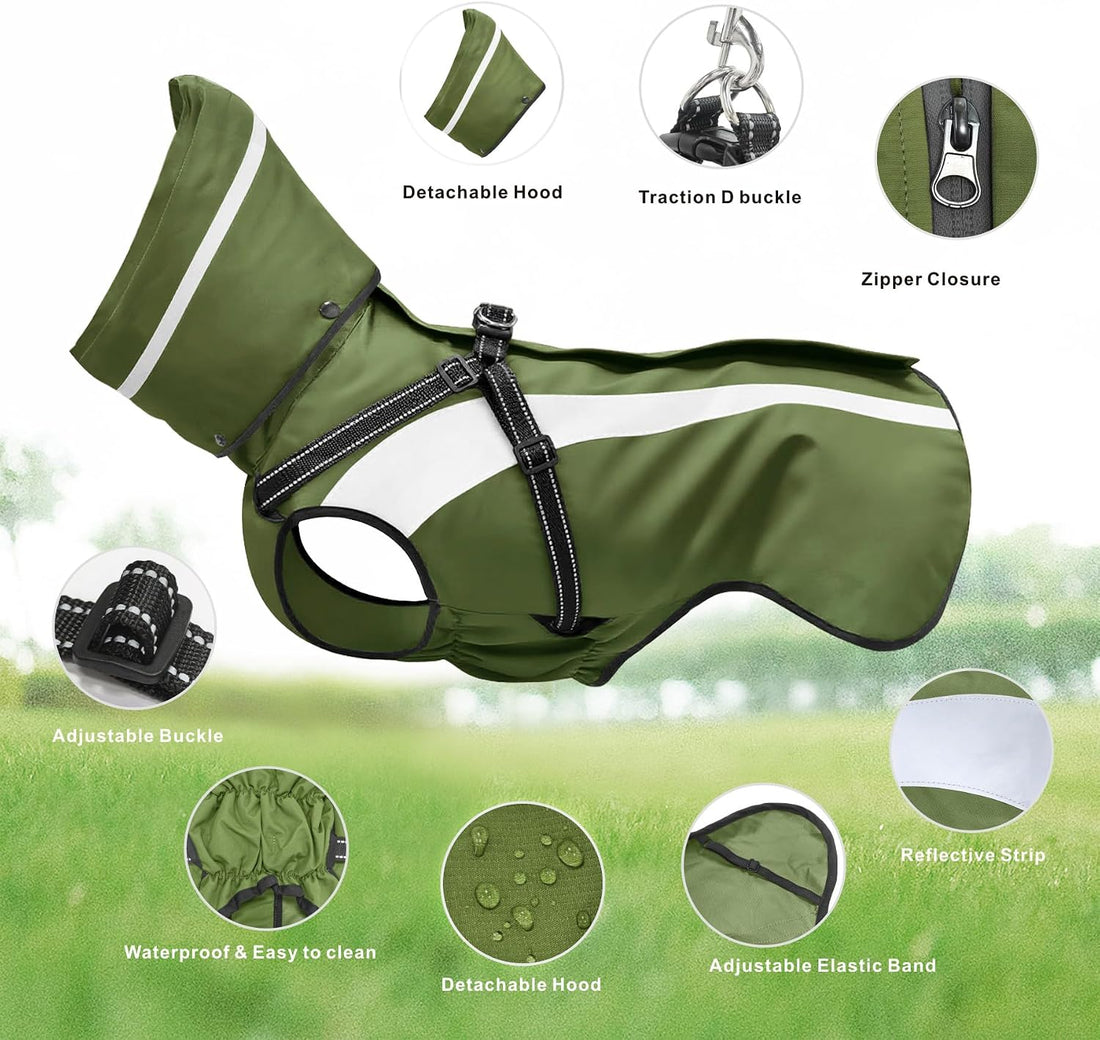 Dog Raincoat Waterproof Raincoats for Dog Reflective Dogs Rain