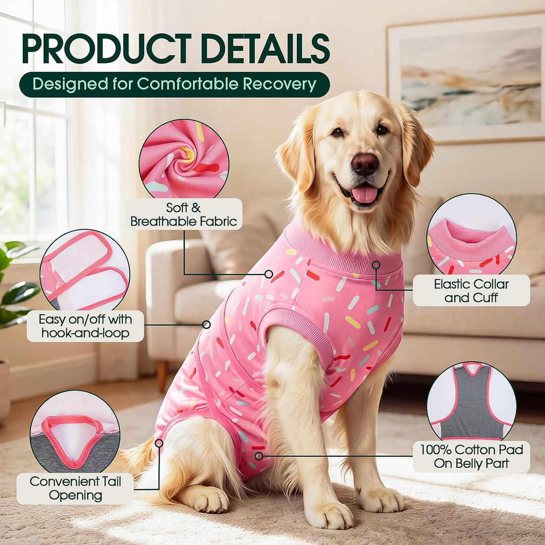 Kuoser Recovery Suit for Dogs After Surgery
