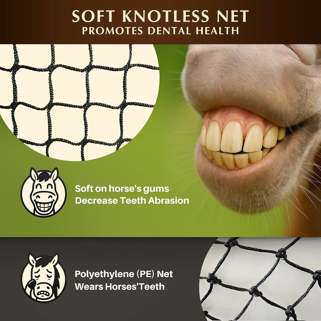 6x6 Ft Round Bale Hay Net for Horses