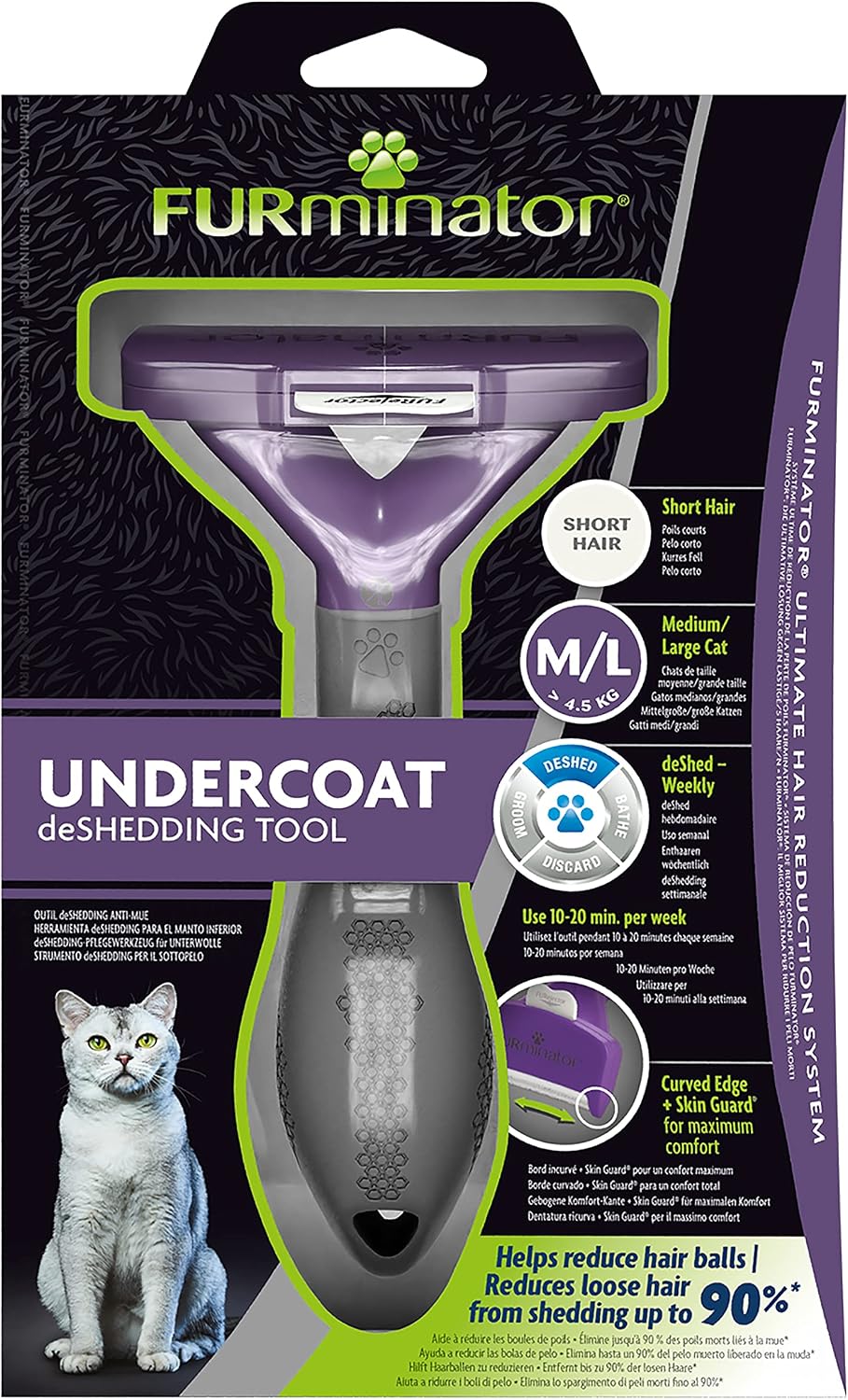 FURminator Undercoat deShedding Tool for Medium/Large Long Hair Cats