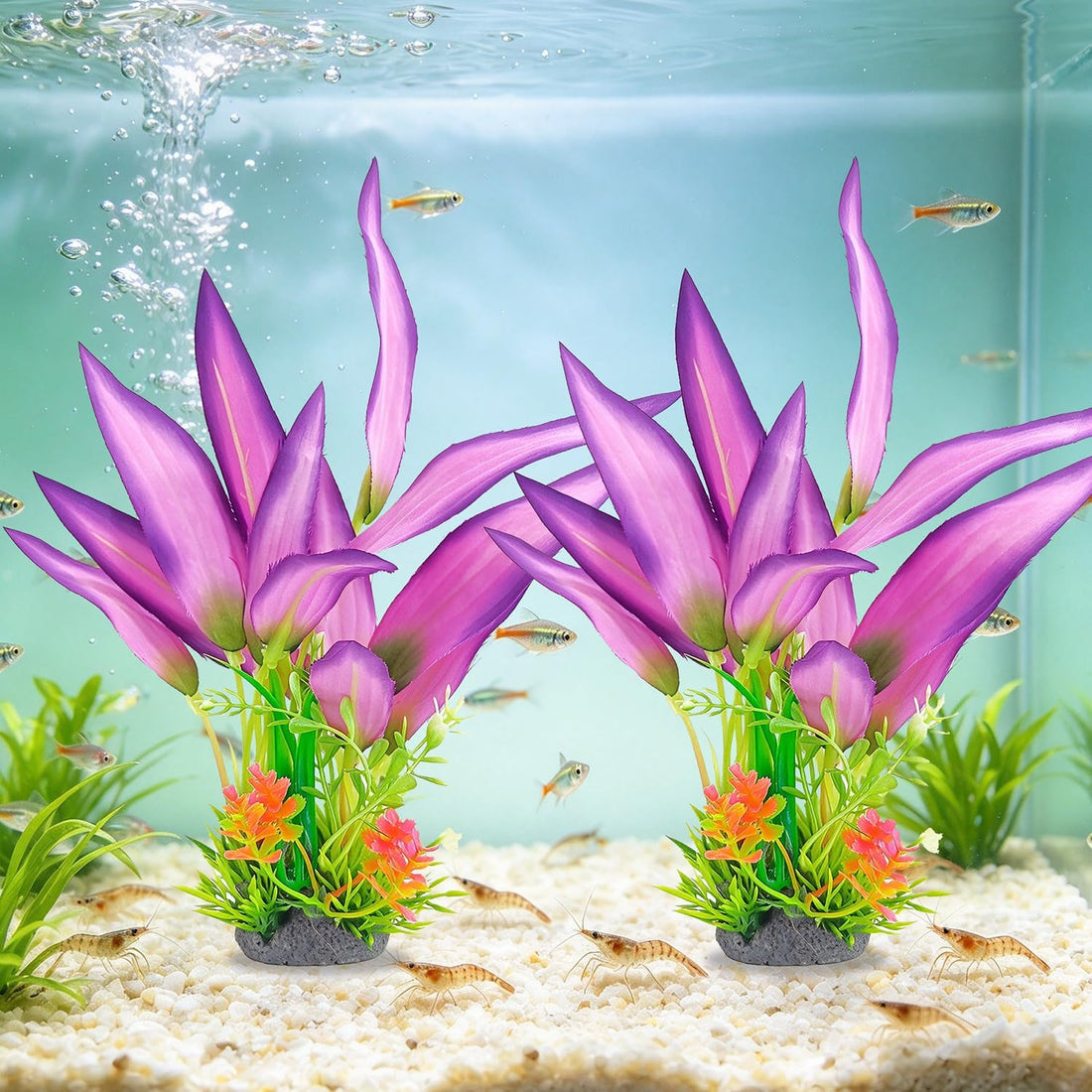 Silk Aquarium Plants 2 Pcs 8 Inches