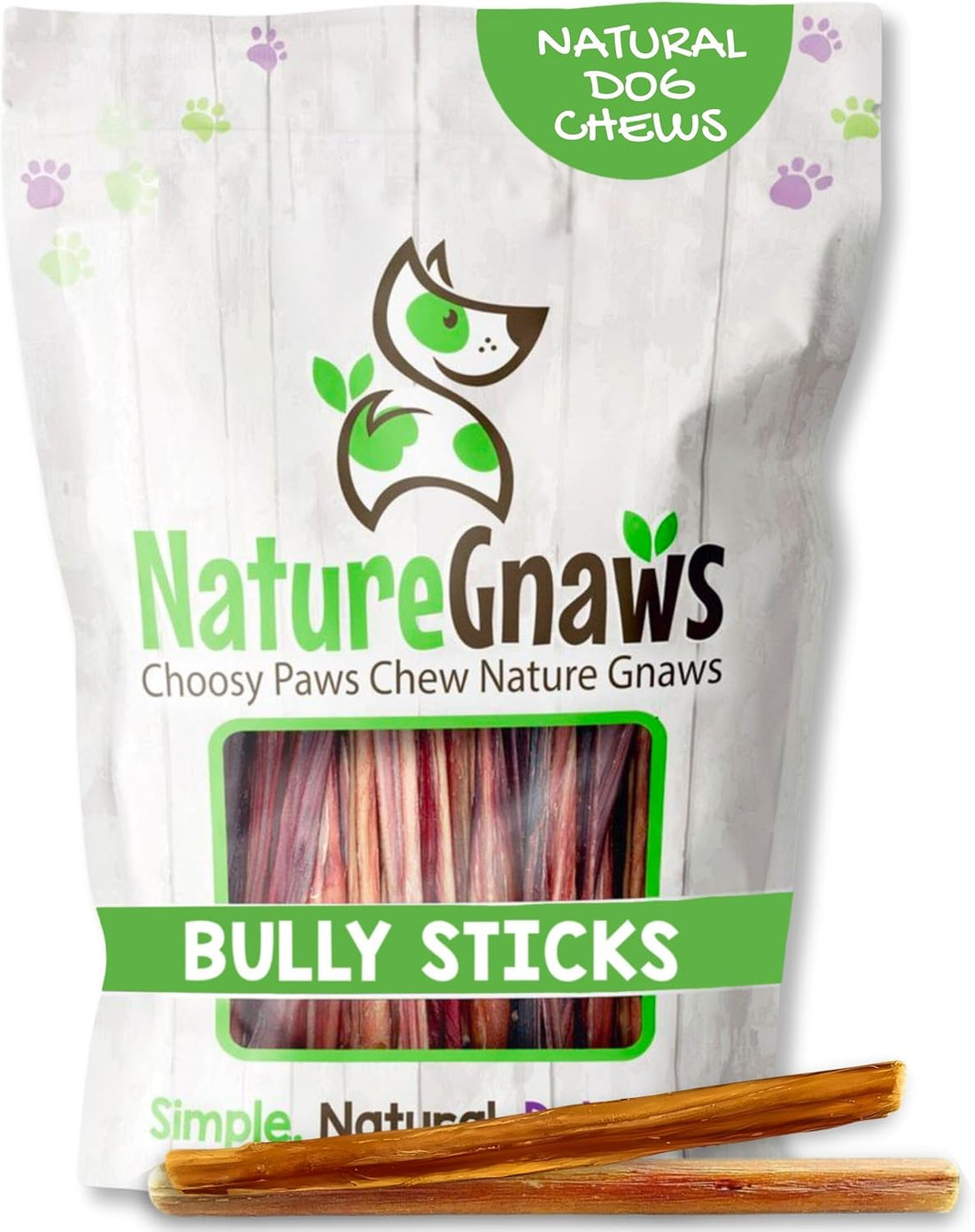 Nature Gnaws Extra Thin Bully Sticks 5-6" Rawhide Free Dog Chew