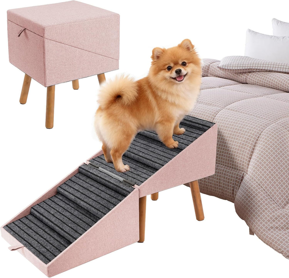 17" H Split Ottoman Dog Ramp for Couch