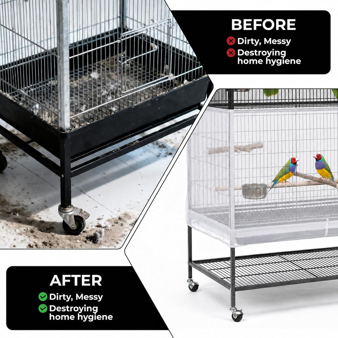 Large Bird Cage Cover Bird Cage Seed Catcher