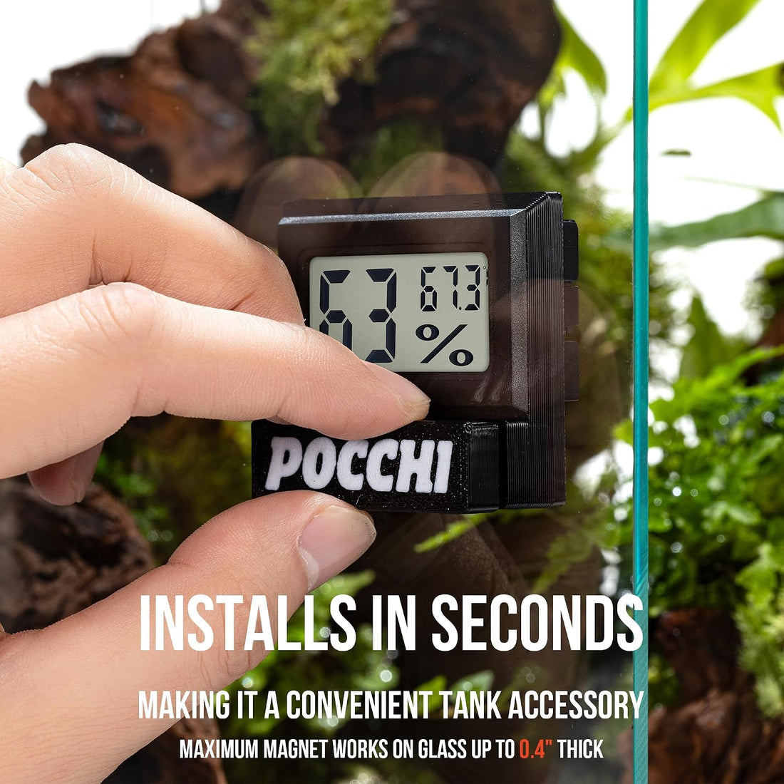 Magnetic High‑Precision Reptile Thermometer and Humidity Gauge