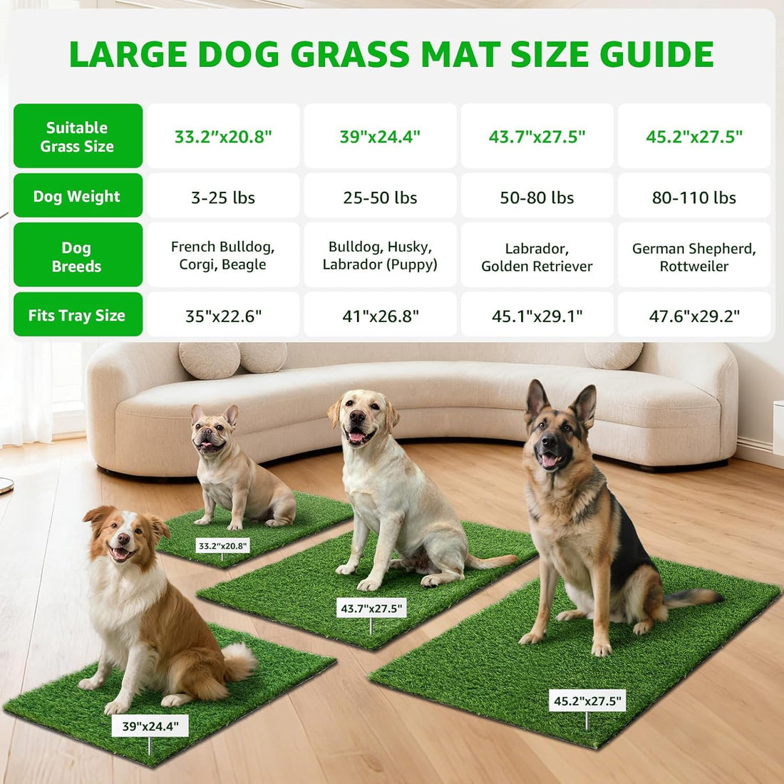 Replacement Artificial Grass Pee Pads for Dogs Potty Training to Pee