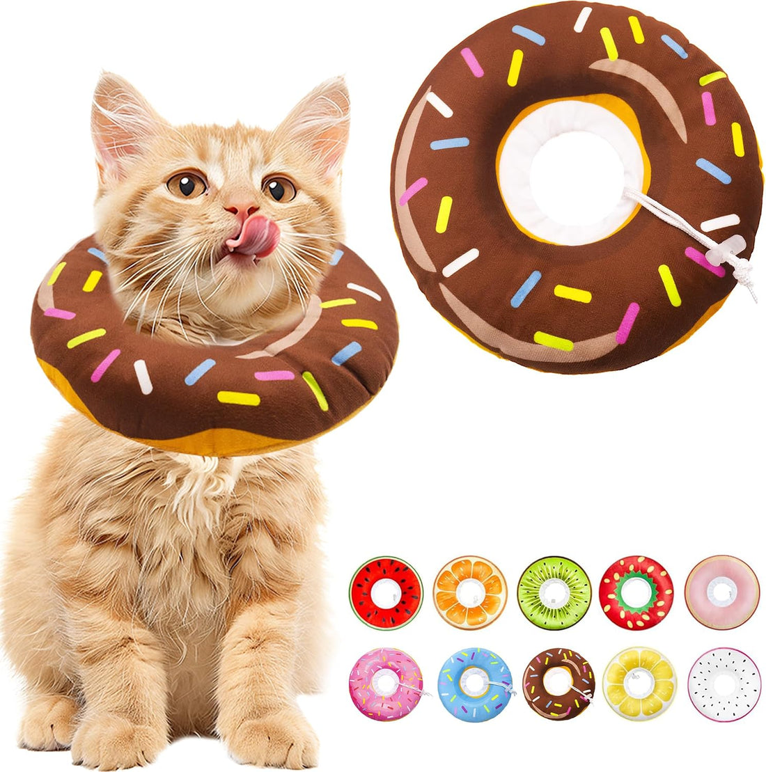 Cat Cone Collar Soft, Cat Recovery Cone (Watermelon, S)