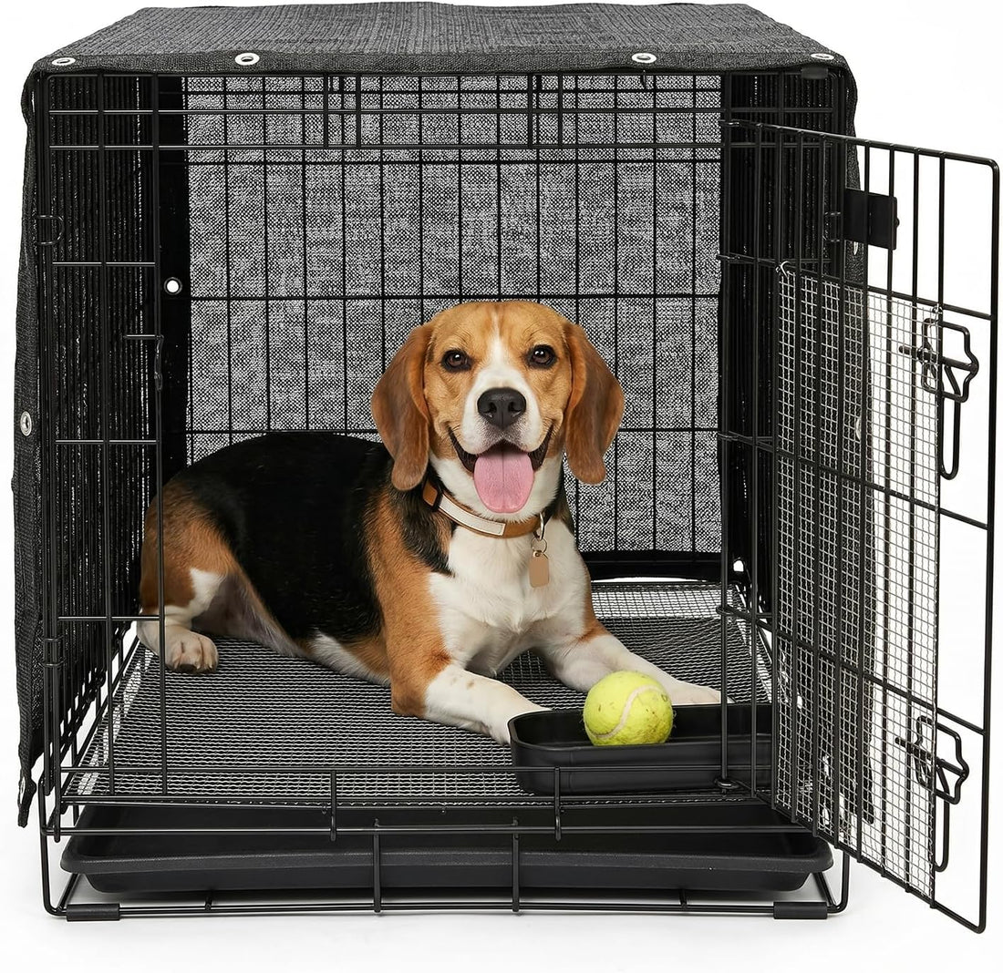 ColourTree Dog Crate Shade Cover 3' x 5' Black Knitted Mesh