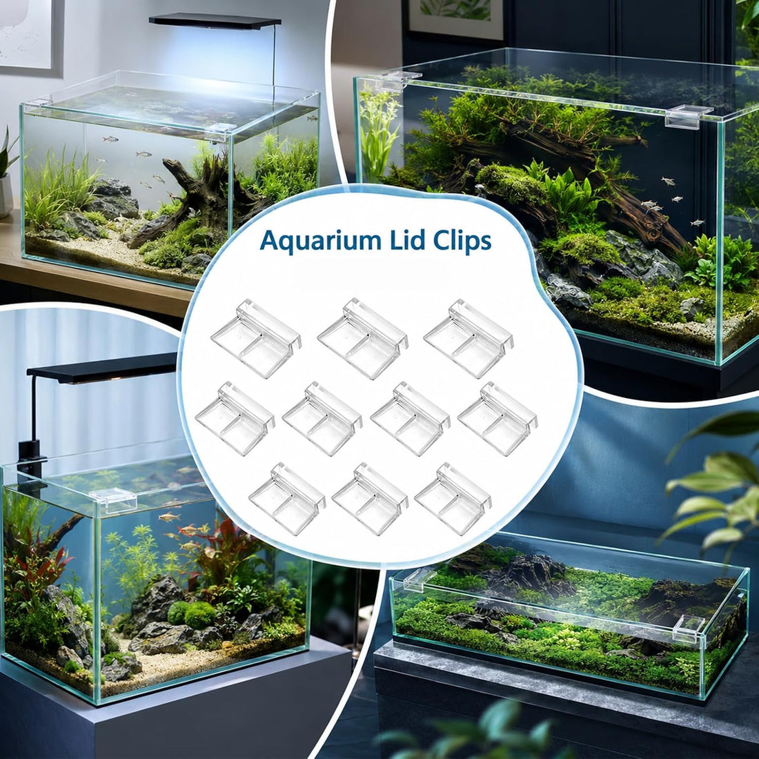 10 Pack Aquarium Lid Plastic Backstrip 6.3mm Aquarium Cover Bracket