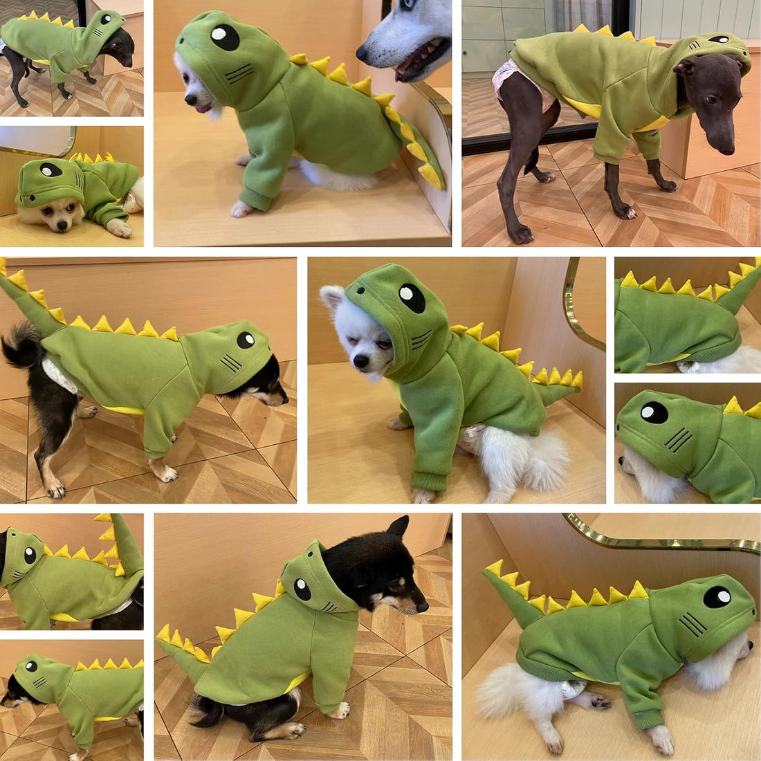 Lelepet Dog Dinosaur Costume Large Dog Halloween Costume Warm Fleece