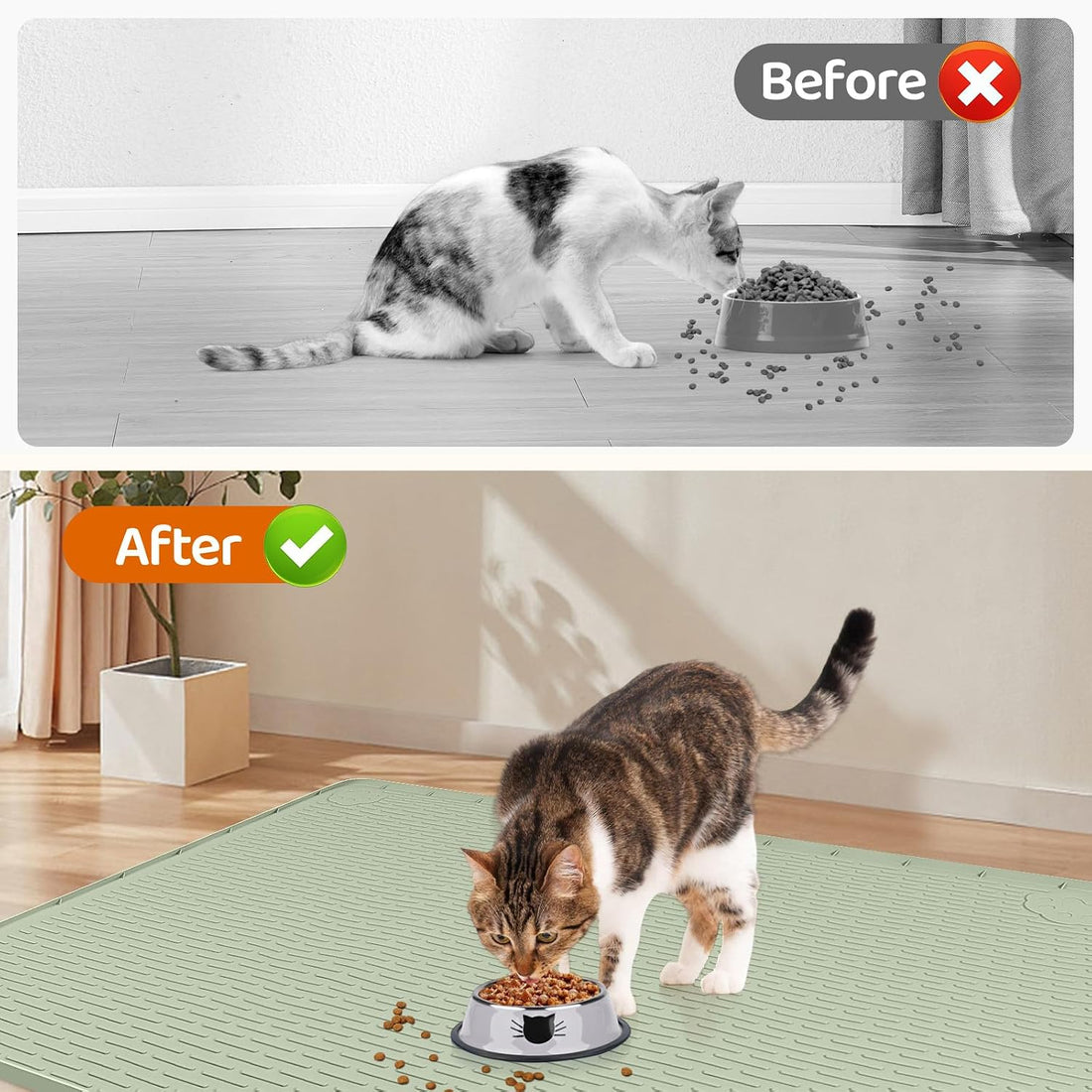 Cat Food Mat Extra Large Silicone Pet Bowl Mat 40''x28''