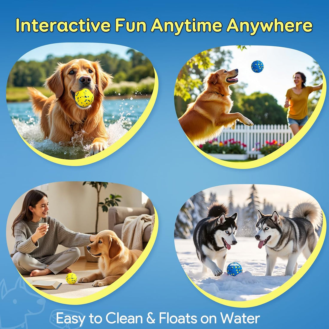 Kimee Dog Balls Tennis Ball Toys Dog Toys for Aggressive Chewers