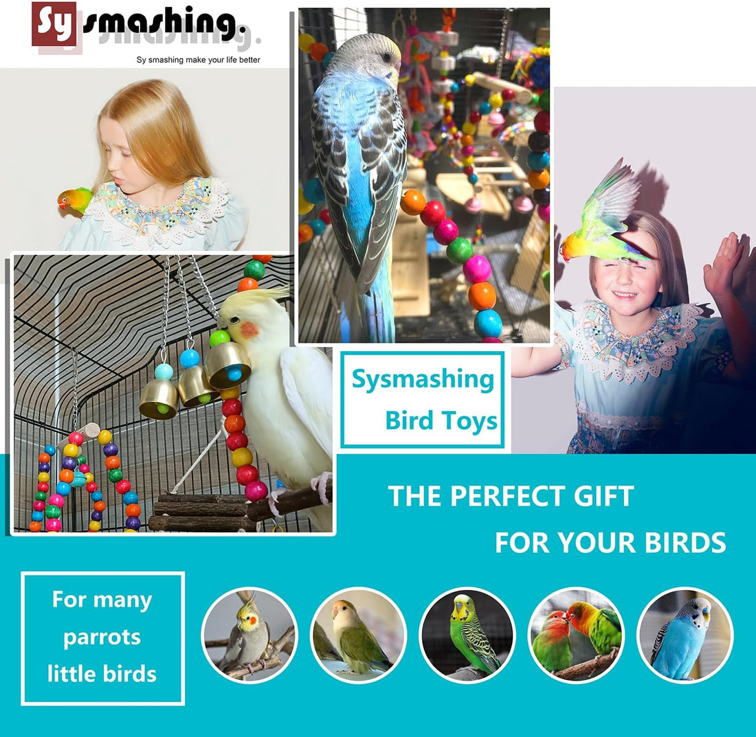 Sysmashing 23pcs Bird Parakeet Cockatiel Toys,Parrot Swing Chewing