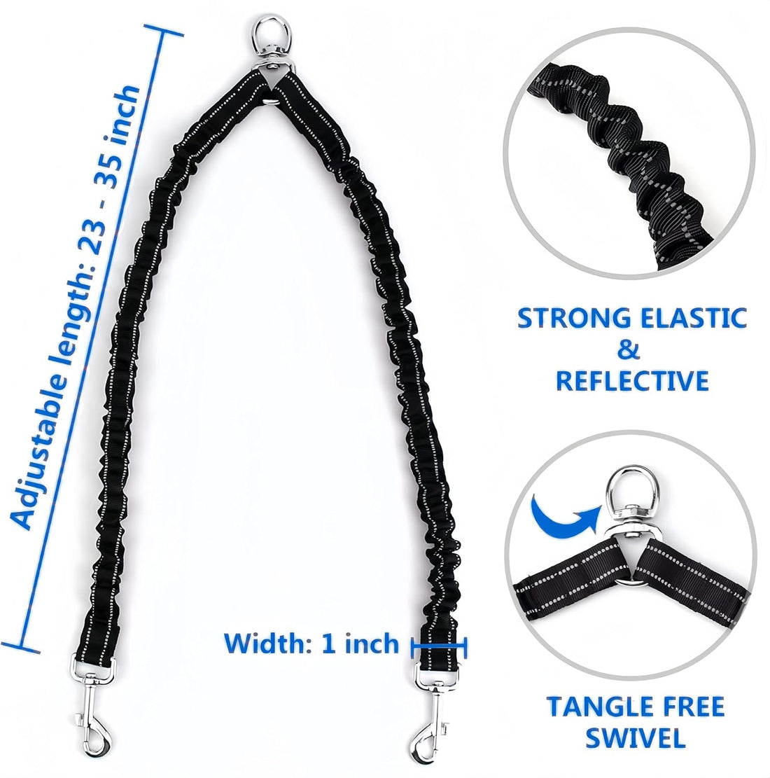 9.8 FT Dual Retractable Dog Leash for 2 Small Breeds Up to 44lbs Each