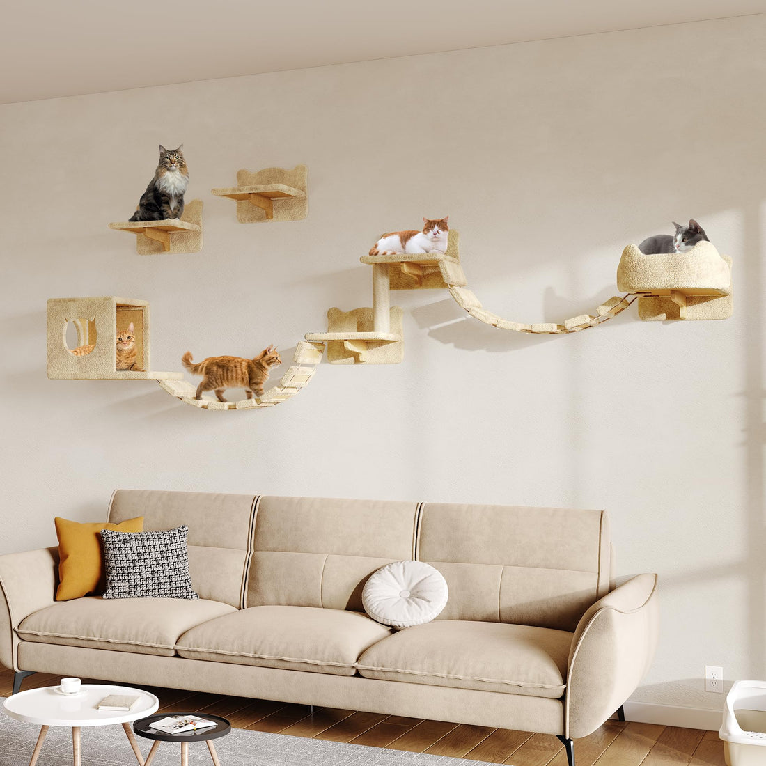 Homiflex 9-in-1 Cat Wall Shelves