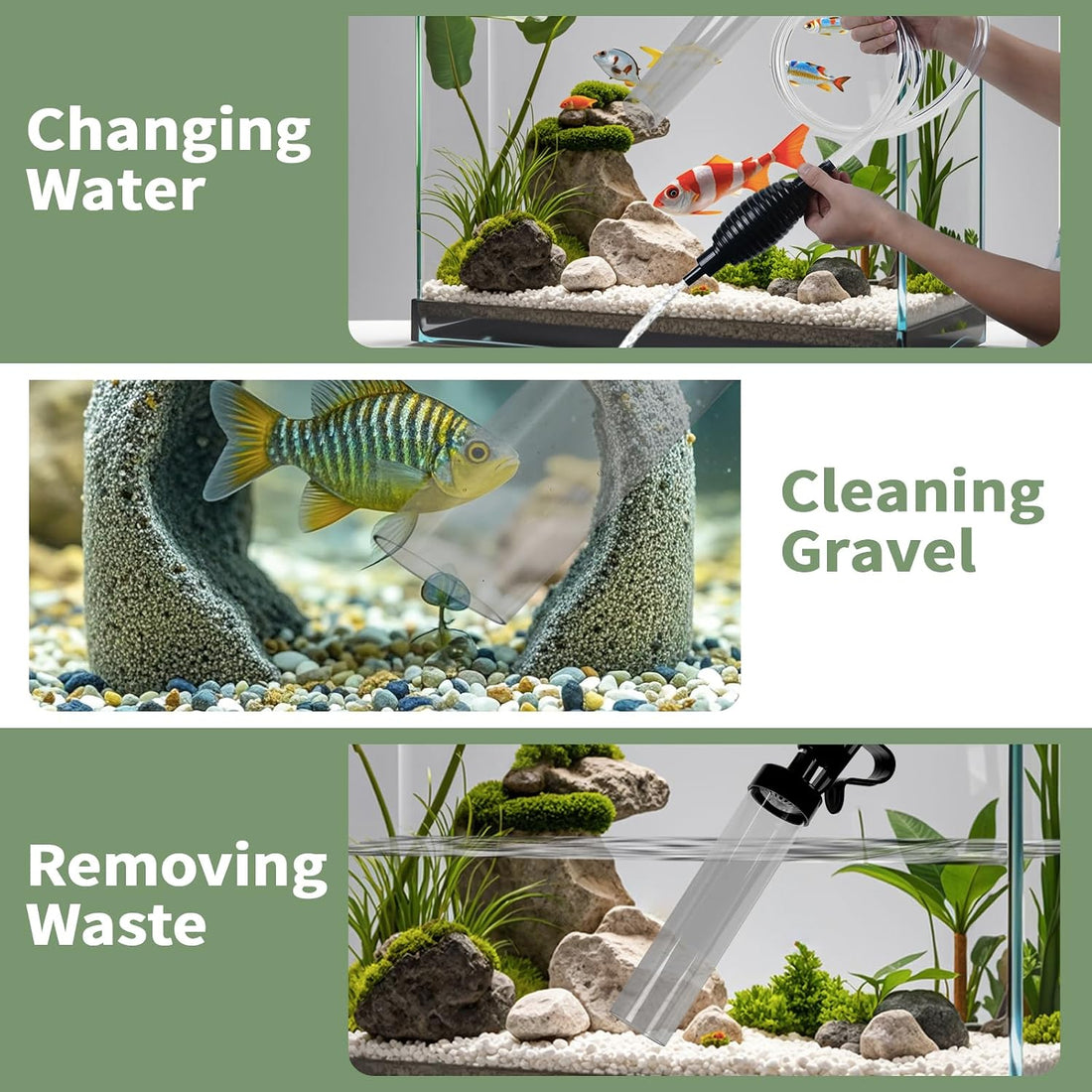 4.3ft Aquarium Siphon Vaccum Cleaner Fish Tank Water Changer Kit