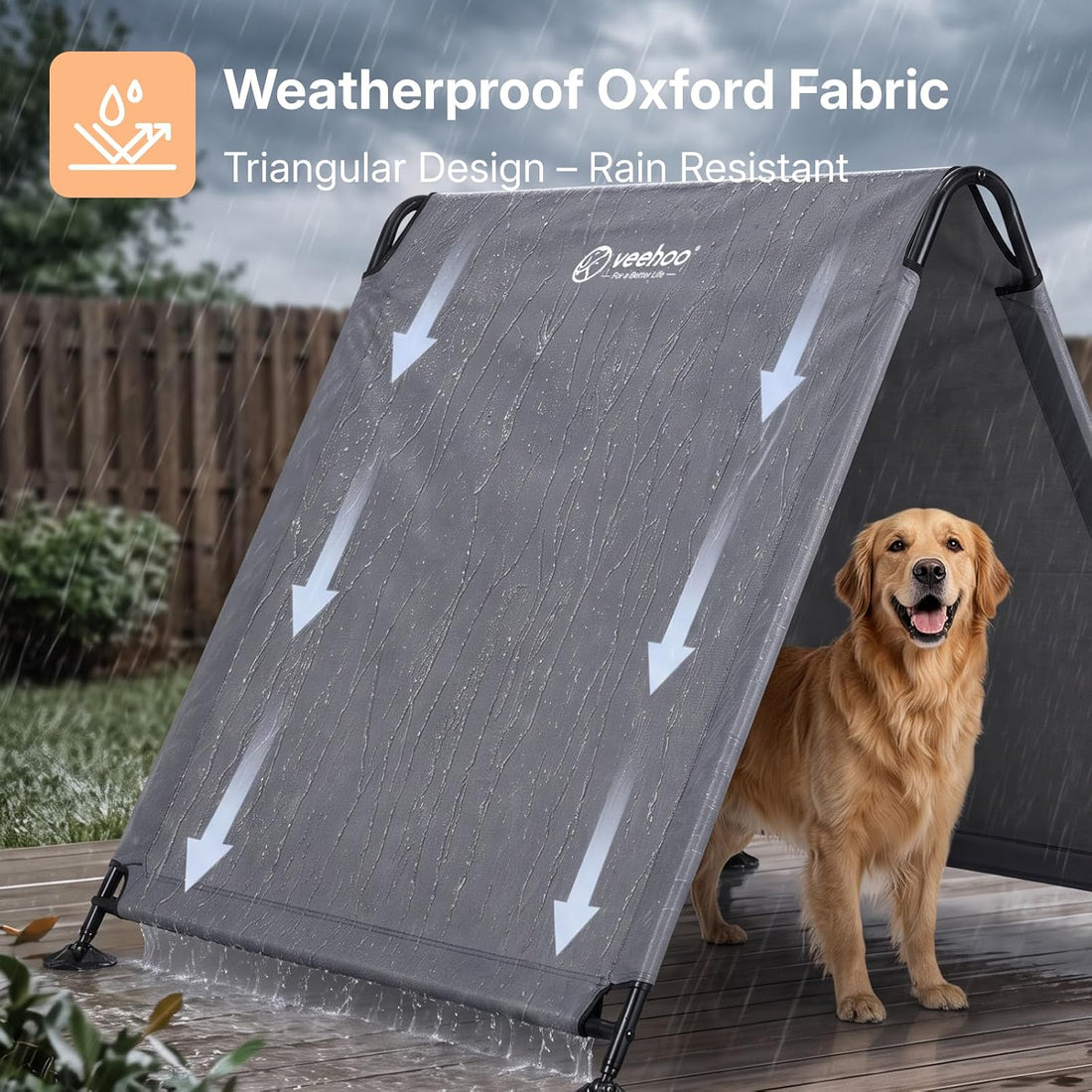 Veehoo Extra Large Dog Tent Outdoor, Weatherproof Shade House