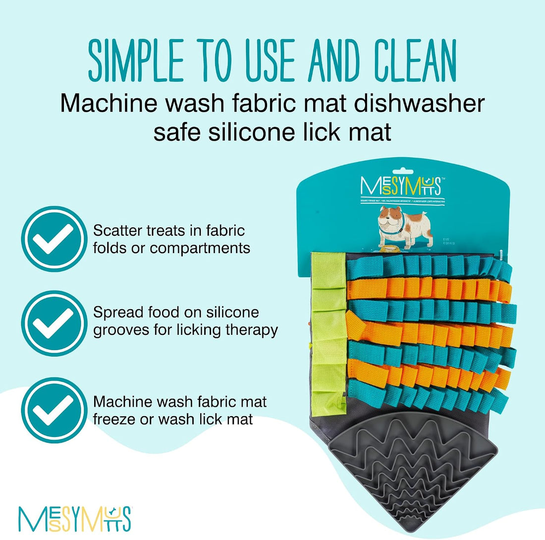 Messy Mutts Square Snuffle and Lick Mat for Dogs, 16 Inch