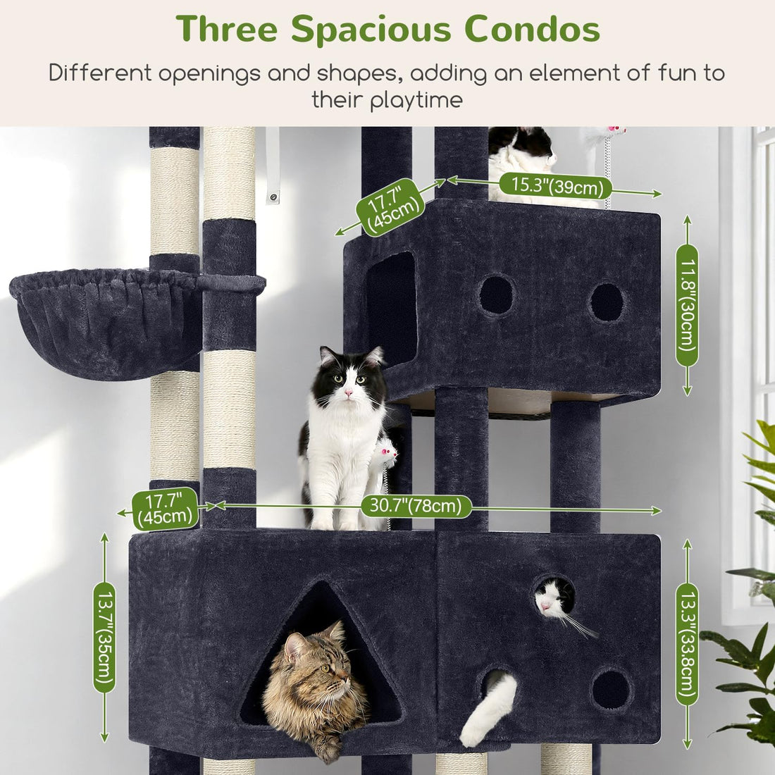 Globlazer Extra Large Cat Tower for Big Cats 20 lbs, 81in, F81