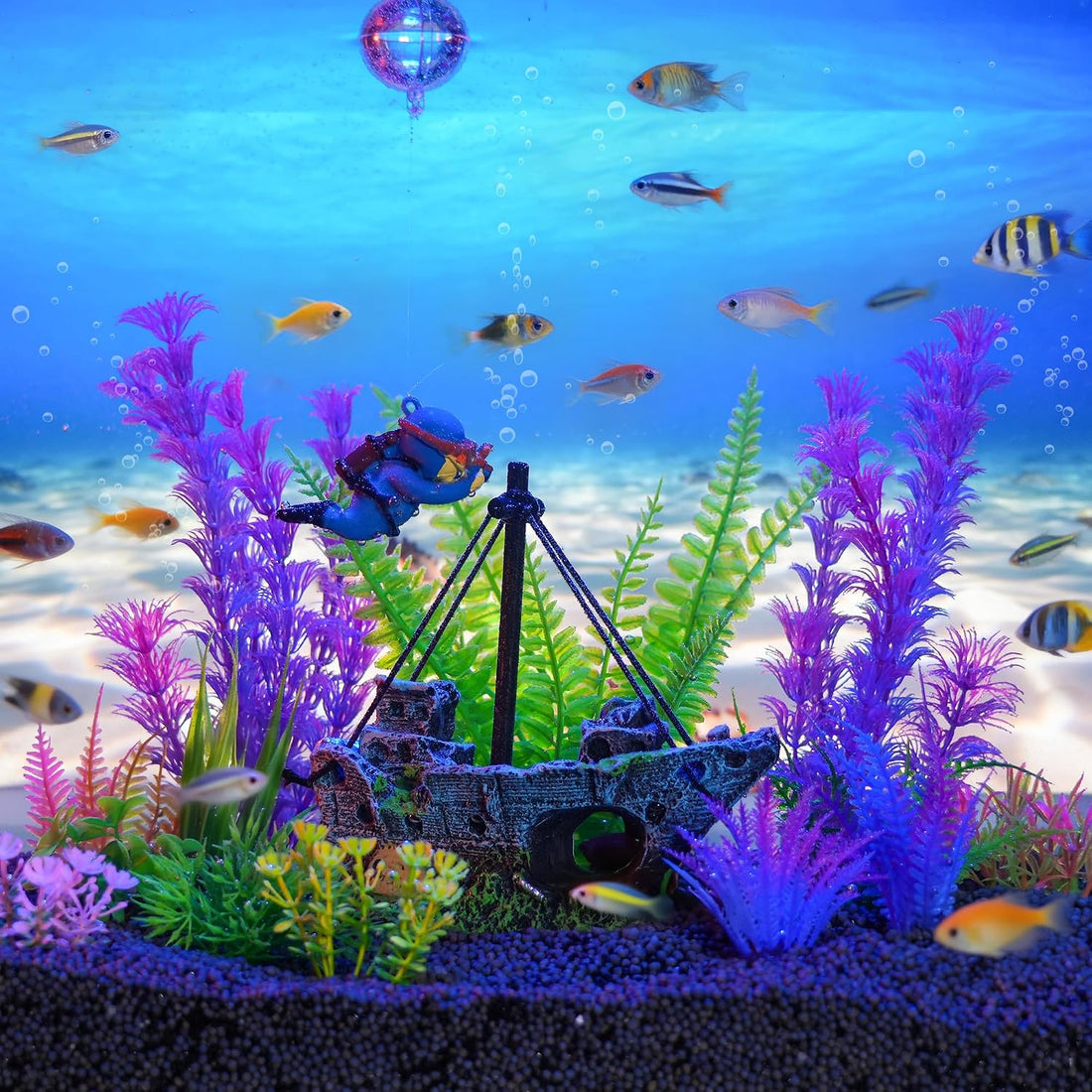 Ameliade Fish Tank Decorations & Aquarium Plastic Plants Accessories