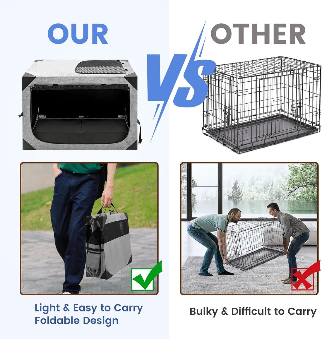 Dog Crate,36x25x25 Inch Large Dog Crate for Large or Medium Dogs