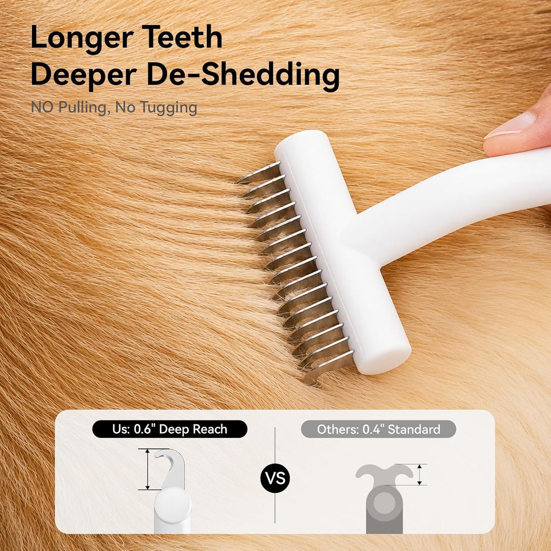 aumuca Undercoat Rake for Dogs, Deshedding & Dematting Comb for Cats