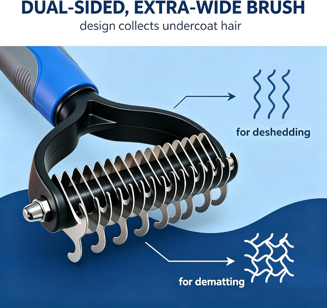 Deshedding Dog Brush for Shedding & Cat Undercoat Rake Pet Grooming