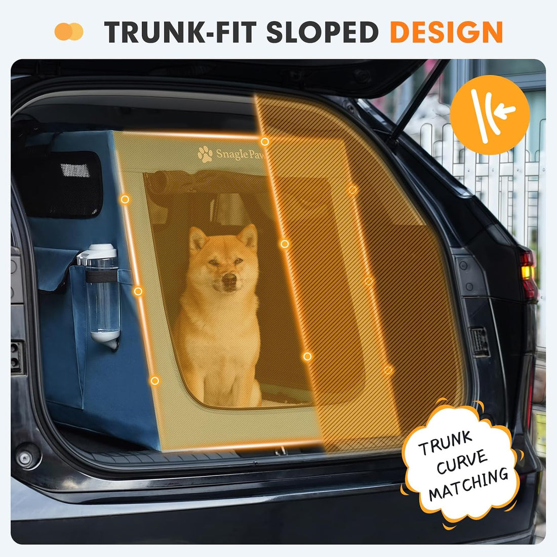 Metal Frame Dog Car Crate, Portable Pet Carrier for Medium Large