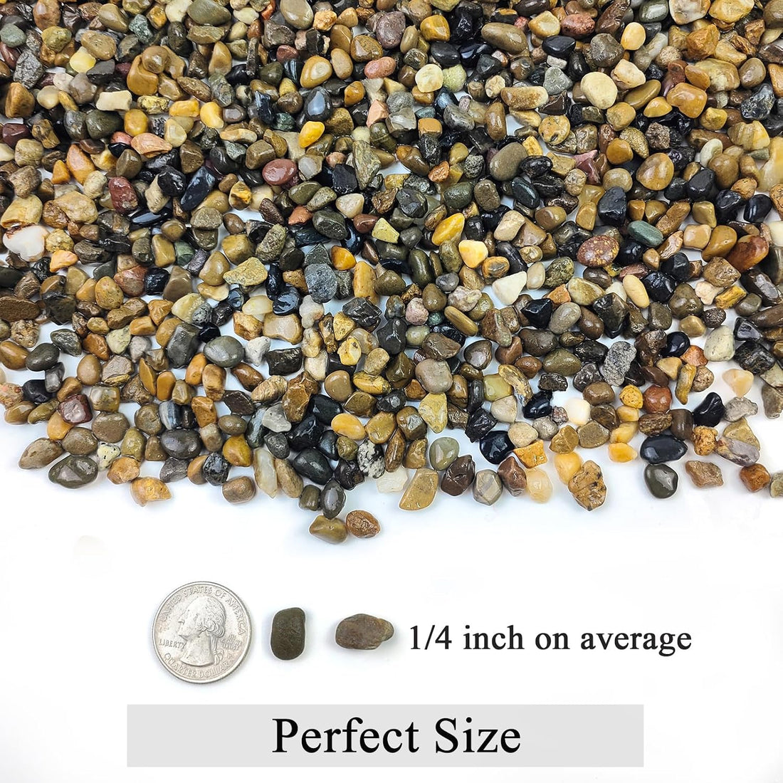 FANTIAN 5 lbs Aquarium Gravel, 1/4 Inch Pea Gravel for Fish Tank