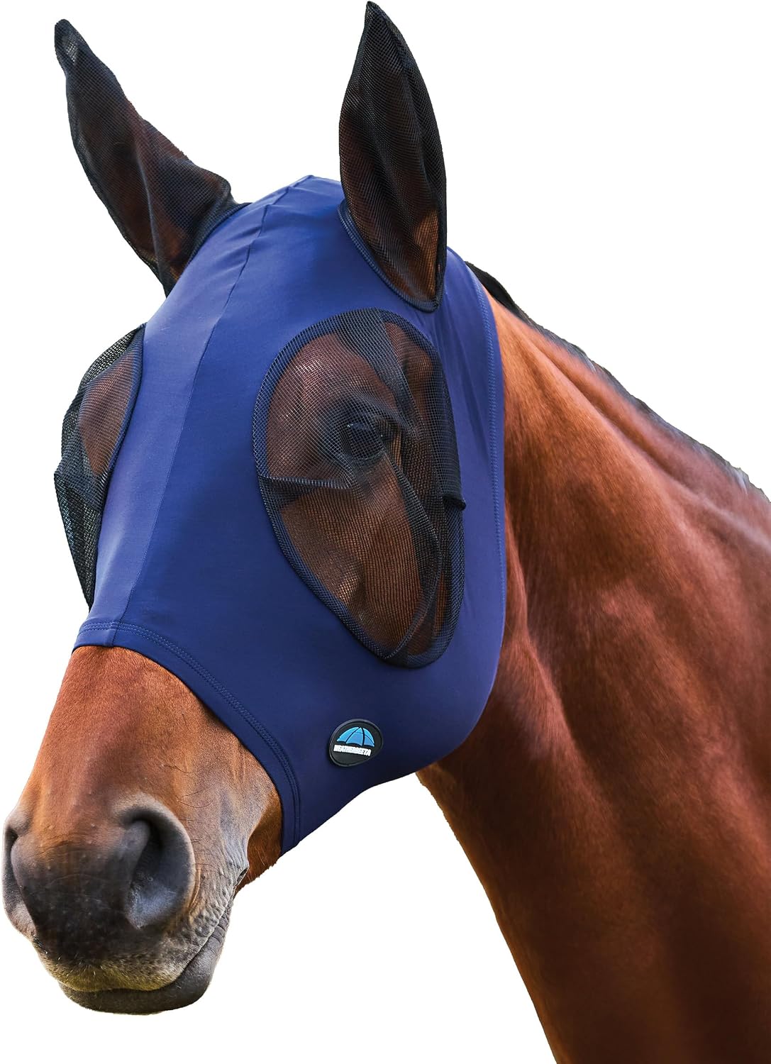WeatherBeeta ComFiTec Stretch Fly Mask with Ears, Navy/Black, Large
