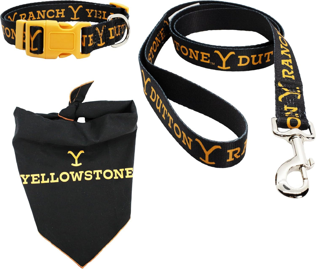Official Yellowstone Dog Collar, Bandana & Leash Set