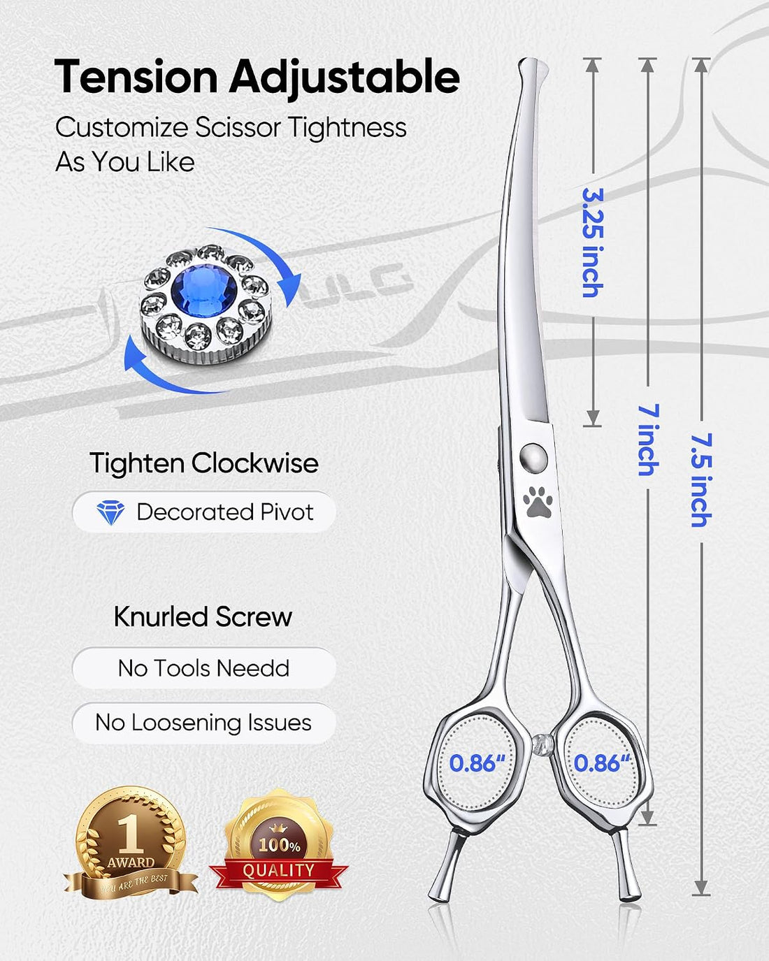 ULG Curved Dog Shears for Grooming