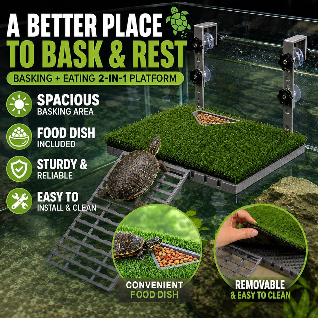 Hanging Turtle Basking Platform, Frog Turtle Resting Accessories
