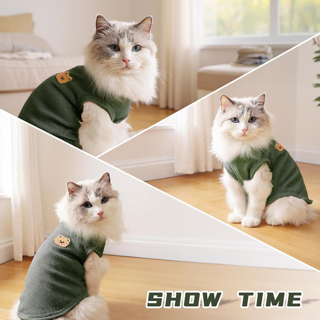 MAQILO Waffle Knit Cat & Dog T Shirt for Small Dogs