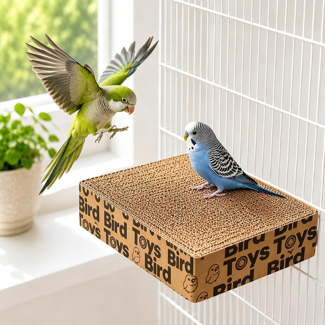 7.8” Paper Bird Shredding Toys,Bird Cage Platform for Small Medium