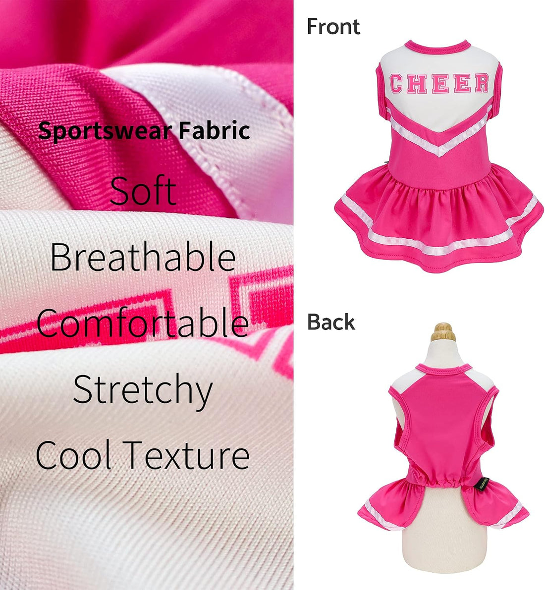 Fitwarm Cheerleader Dog Costume