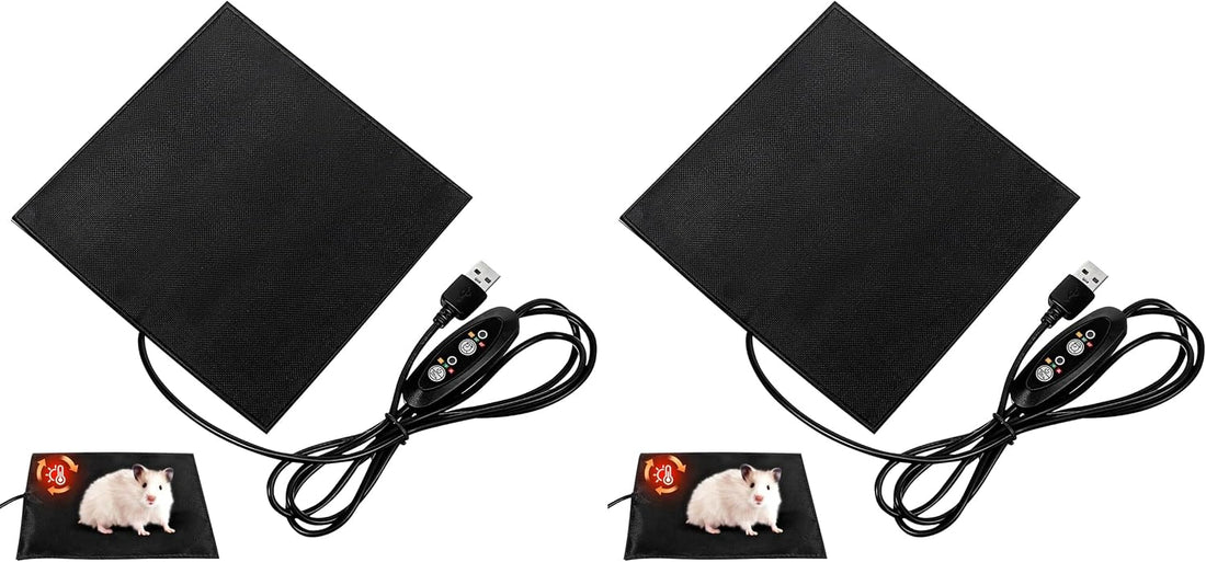 USB Small Pet Heating Pad, 5.5 Inch Reptile Heat Mat with Temp