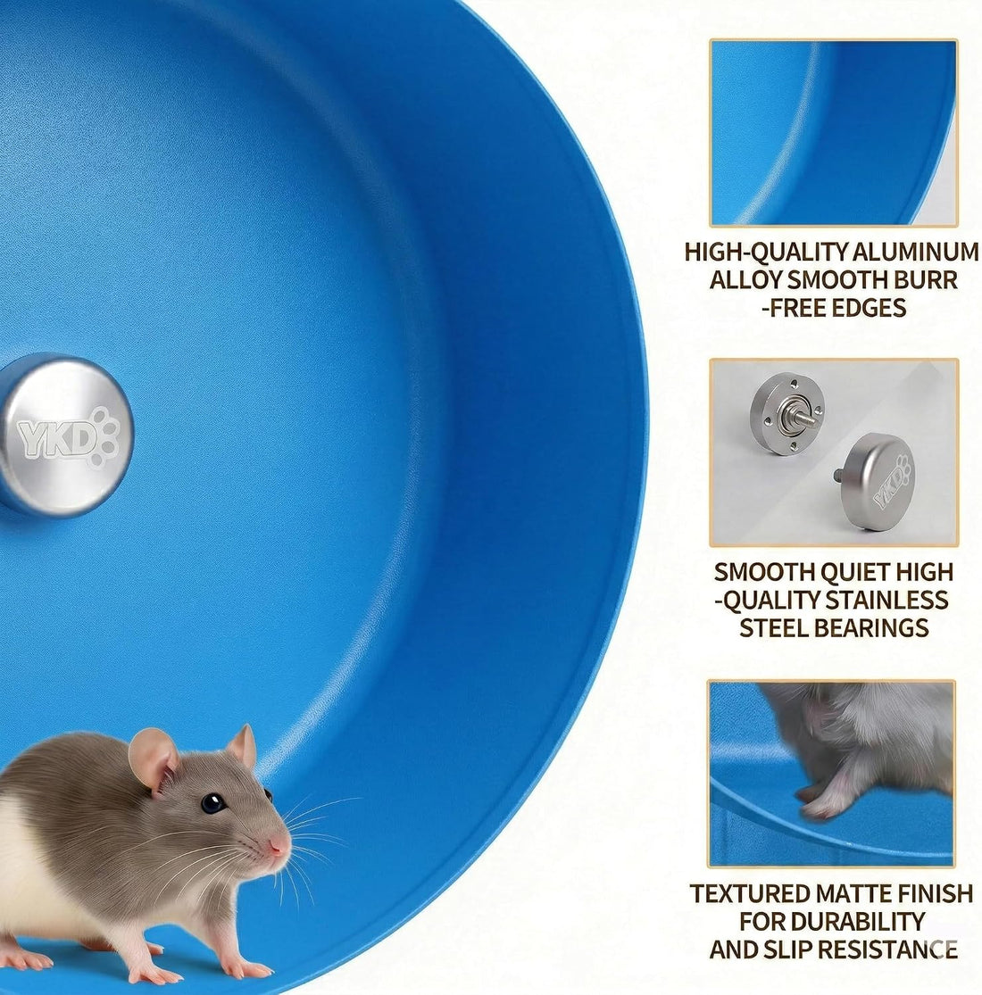 11.8" Aluminum Alloy Silent Rat Exercise Wheel