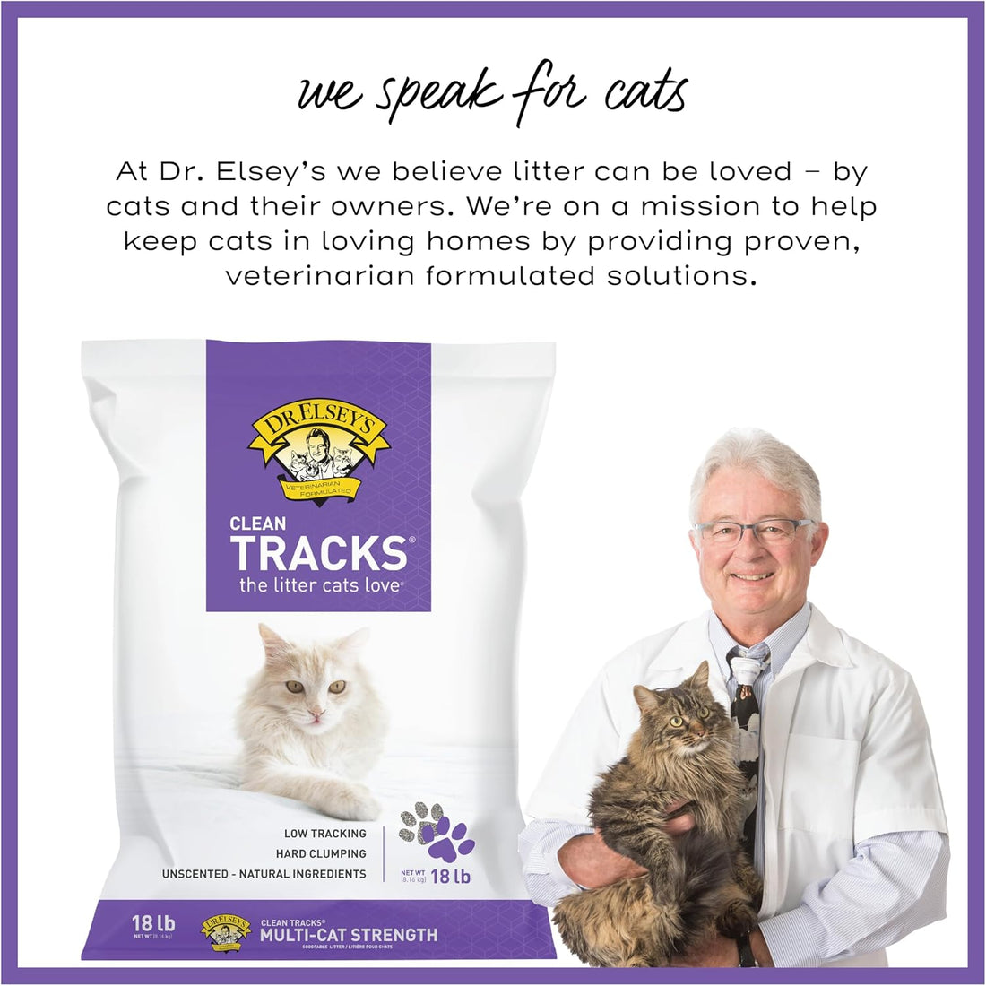 Dr. Elsey's Clean Tracks Clumping Clay Cat Litter 18 lb. Bag